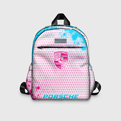 Детский рюкзак Porsche neon gradient style по-центру, цвет: 3D-принт
