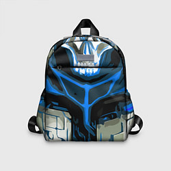 Детский рюкзак Blue stripes on a black and white background, цвет: 3D-принт