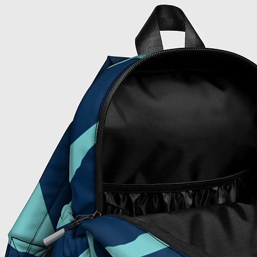 Детский рюкзак Тёмно-синий и бирюзовый абстракция / 3D-принт – фото 4