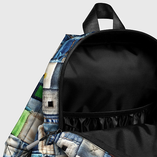 Детский рюкзак Minecraft на пэчворк джинсах / 3D-принт – фото 4