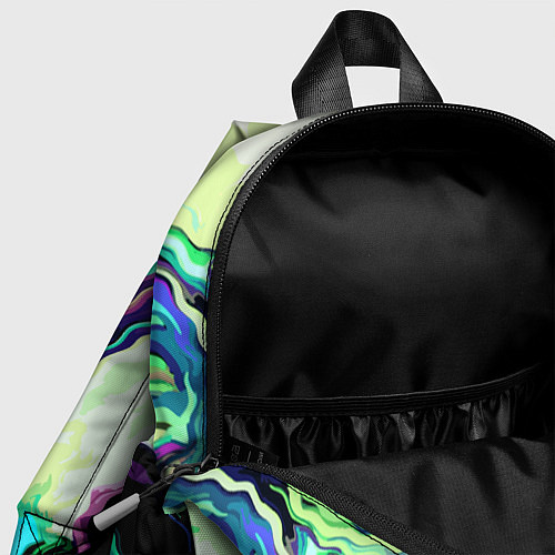 Детский рюкзак Абстракция смесь красок сине-зелёный / 3D-принт – фото 4