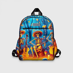 Детский рюкзак Музыкальная группа скелетов на лесной поляне, цвет: 3D-принт