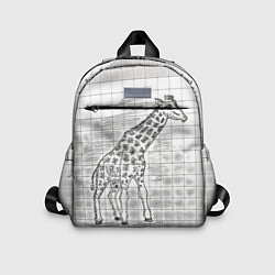 Детский рюкзак Жираф на тетрадном листе, цвет: 3D-принт