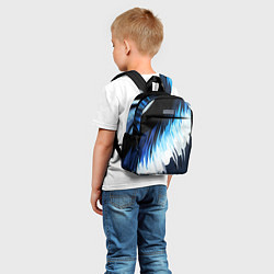 Детский рюкзак Бело-синие острые полосы, цвет: 3D-принт — фото 2