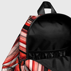 Детский рюкзак Волнистые вертикальные чёрно-красные полосы, цвет: 3D-принт — фото 2