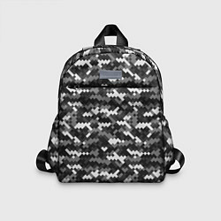 Детский рюкзак Серая пиксельная текстура, цвет: 3D-принт