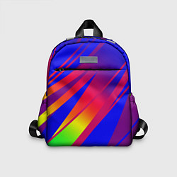 Детский рюкзак Красно-синий с полосами градиент, цвет: 3D-принт