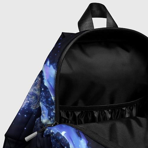 Детский рюкзак Фиолетово-синяя абстрактная волна / 3D-принт – фото 4