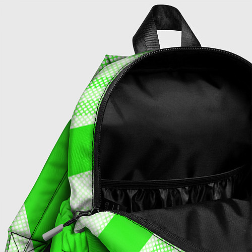 Детский рюкзак Яблочный зелёный абстракция с полосами / 3D-принт – фото 4