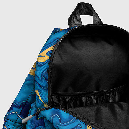 Детский рюкзак Синий мрамор с золотом / 3D-принт – фото 4