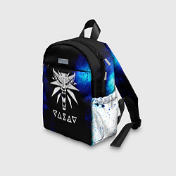 Детский рюкзак Ведьмак лого синие краски, цвет: 3D-принт — фото 2