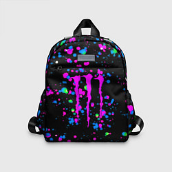 Детский рюкзак Monster energy неоновые краски, цвет: 3D-принт