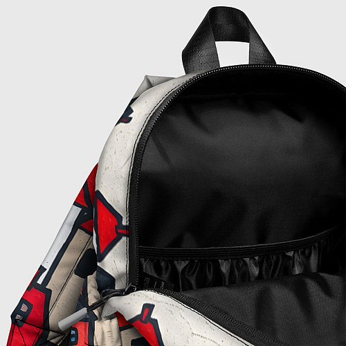 Детский рюкзак Красные и белые домики / 3D-принт – фото 4