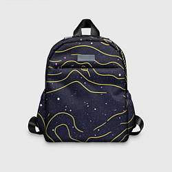 Детский рюкзак Абстракция золотых линий текстура, цвет: 3D-принт