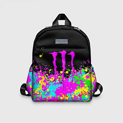 Детский рюкзак Monster energy краски неоновые, цвет: 3D-принт