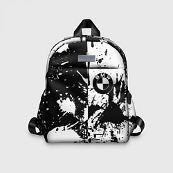 Детский рюкзак BMW черно белые краски, цвет: 3D-принт