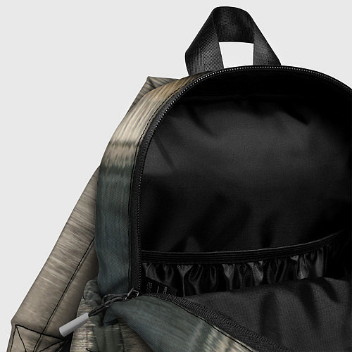 Детский рюкзак Размытые серо-бежевые полосы / 3D-принт – фото 4