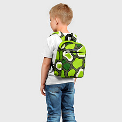 Детский рюкзак Зеленая абстракция с кругами, цвет: 3D-принт — фото 2