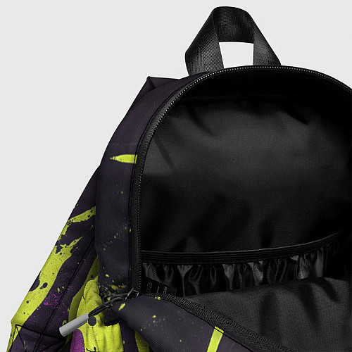 Детский рюкзак Желтая и фиолетовая краска на черном / 3D-принт – фото 4