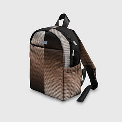 Детский рюкзак Чёрно-коричневый текстурный градиент пополам, цвет: 3D-принт — фото 2