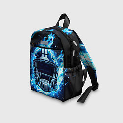 Детский рюкзак Шлем для американского футбола в синем пламени, цвет: 3D-принт — фото 2