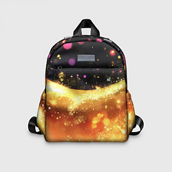 Детский рюкзак Черно-золотой фон текстуры с блеском, цвет: 3D-принт