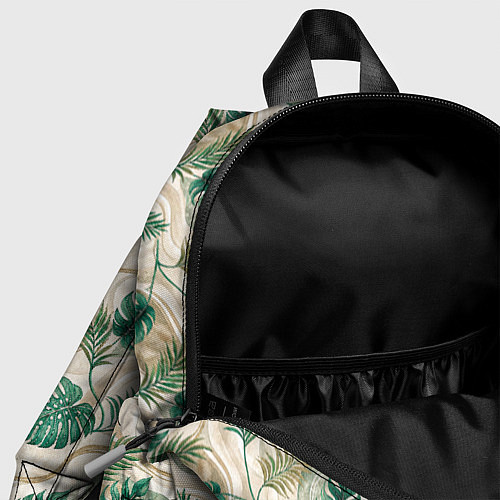 Детский рюкзак Листья монстеры на мраморном фоне / 3D-принт – фото 4