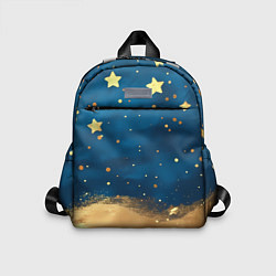 Детский рюкзак Золотые звезды на синем фоне текстура, цвет: 3D-принт