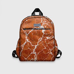 Детский рюкзак Темно-оранжевый мрамор, цвет: 3D-принт
