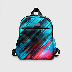 Детский рюкзак Синяя и красная краска на черном, цвет: 3D-принт