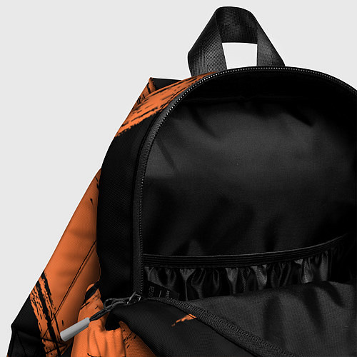 Детский рюкзак Чикаго Блэкхокс - фон с оранжевыми потертостами / 3D-принт – фото 4