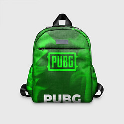 Детский рюкзак PUBG - green gradient по-центру, цвет: 3D-принт