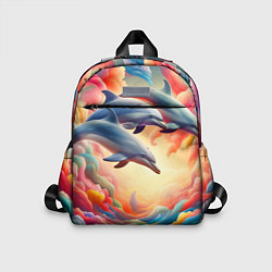 Детский рюкзак Три небесных дельфина - нейроарт фантазия