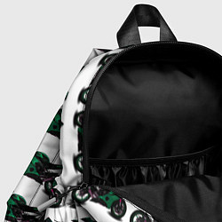 Детский рюкзак Motorbike dark green, цвет: 3D-принт — фото 2
