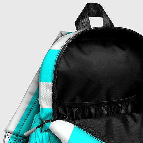 Детский рюкзак Color light blue white lines / 3D-принт – фото 4