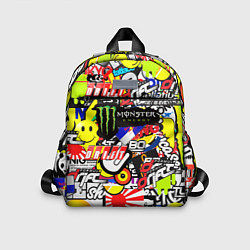 Детский рюкзак Monster energy брендовый стиль, цвет: 3D-принт