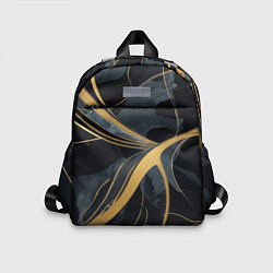 Детский рюкзак Мраморный узор с золотыми полосками, цвет: 3D-принт