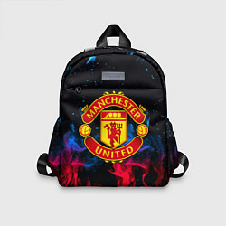 Детский рюкзак Манчестер Юнайтед неоновый огонь, цвет: 3D-принт