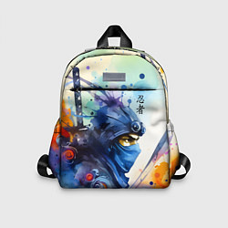 Детский рюкзак Японский ниндзя - акварельный набросок