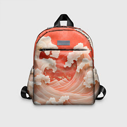 Детский рюкзак Японские красные волны, цвет: 3D-принт