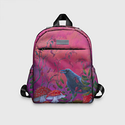 Детский рюкзак Готический ворон в мухоморах