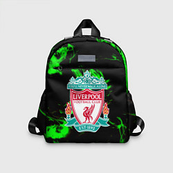 Детский рюкзак Liverpool зеленый огонь текстура, цвет: 3D-принт