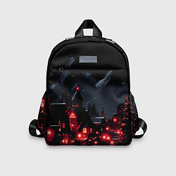 Детский рюкзак Новогодняя ночь и красные гирлянды