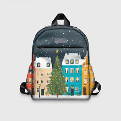 Детский рюкзак Новогодний снежный город, цвет: 3D-принт