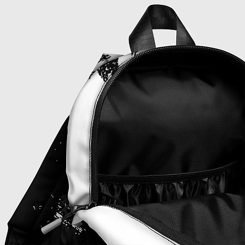 Детский рюкзак Реал Мадрид черно белые краски / 3D-принт – фото 4