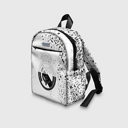 Детский рюкзак Реал Мадрид черно белые краски, цвет: 3D-принт — фото 2