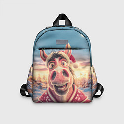 Детский рюкзак Счастливая новогодняя лошадь