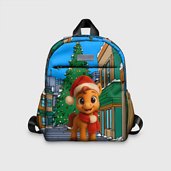 Детский рюкзак Новогодняя лошадка и елка, цвет: 3D-принт