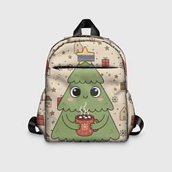 Детский рюкзак Новогодняя елочка с горячим шоколадом, цвет: 3D-принт