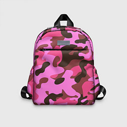 Детский рюкзак Камуфляж: розовый/коричневый, цвет: 3D-принт